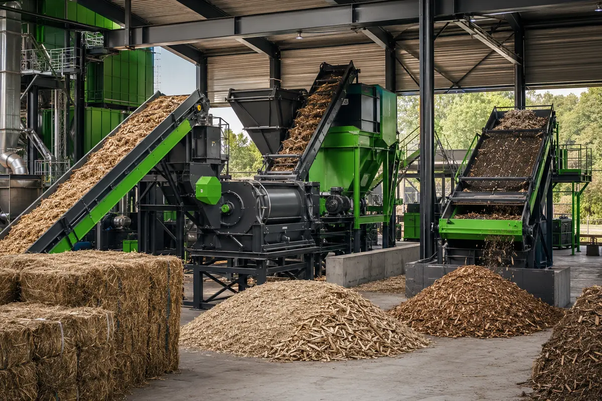 Agricultural waste and biomass processing system